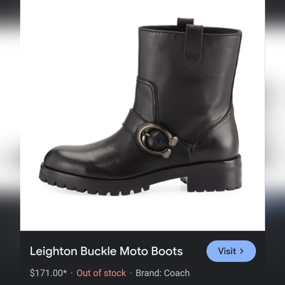 Coach leighton buckle moto boot